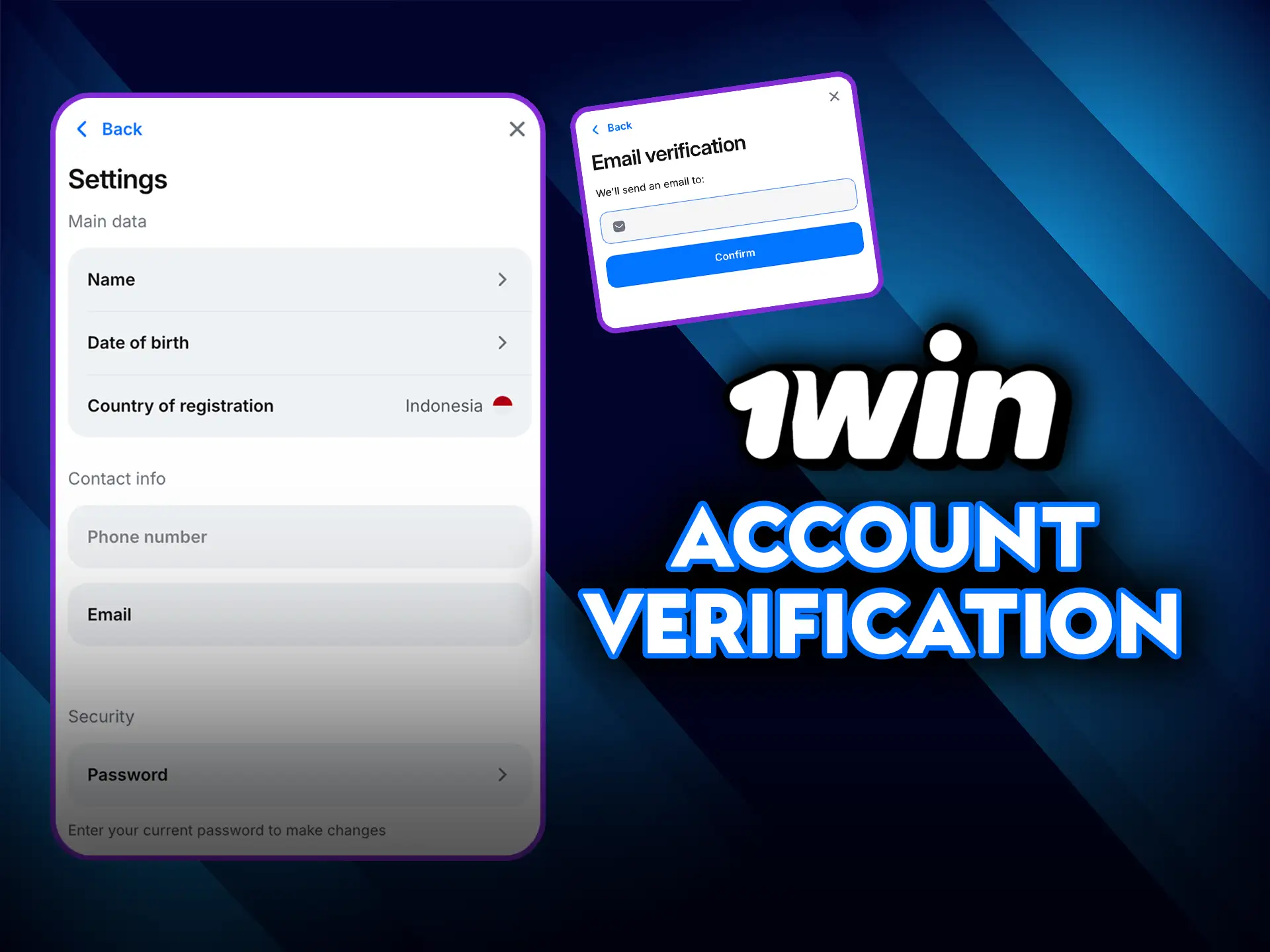 Complete your 1Win account verification easily.